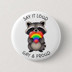 Badge Rond 5 Cm Dis-le fort   Gay et fière LGBTQ+