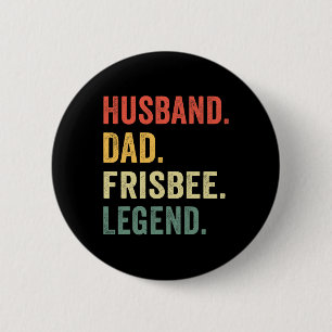 Badge Rond 5 Cm Disc Golf Drôle de Papa de Légende Vintage Frisbee