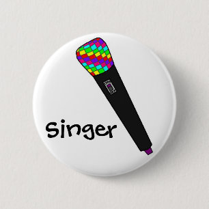 Badge Rond 5 Cm disco de microphone
