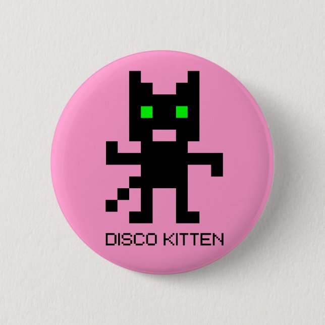 Badge Rond 5 Cm Disco Kitten (Devant)