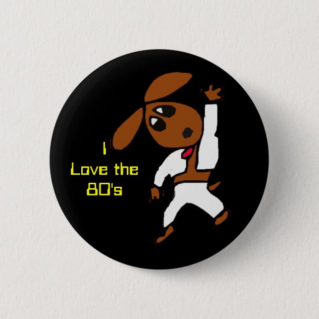 Badge Rond 5 Cm discodox, j'aime the80 (Devant)
