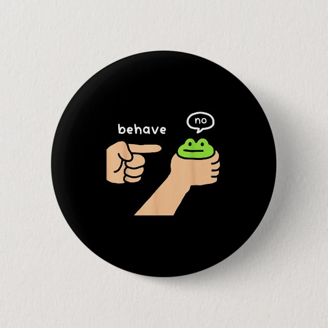 Badge Rond 5 Cm Dishonest Frog Funny Frog Meme Behave No Animals J (Devant)