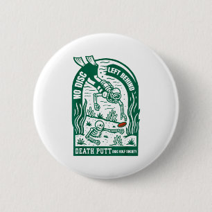 Badge Rond 5 Cm Disque Golf Vintage Aucun Disque Laissé Derrière D