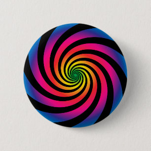 Badge Rond 5 Cm DISQUE HYPNOTIQUE Métissant Non Color Vortex Spira
