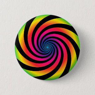 Badge Rond 5 Cm DISQUE HYPNOTIQUE Métissant Non Color Vortex Spira