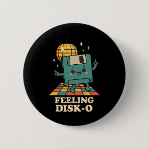 Badge Rond 5 Cm Disque rétro Kawaii blague de technologie rétro 80