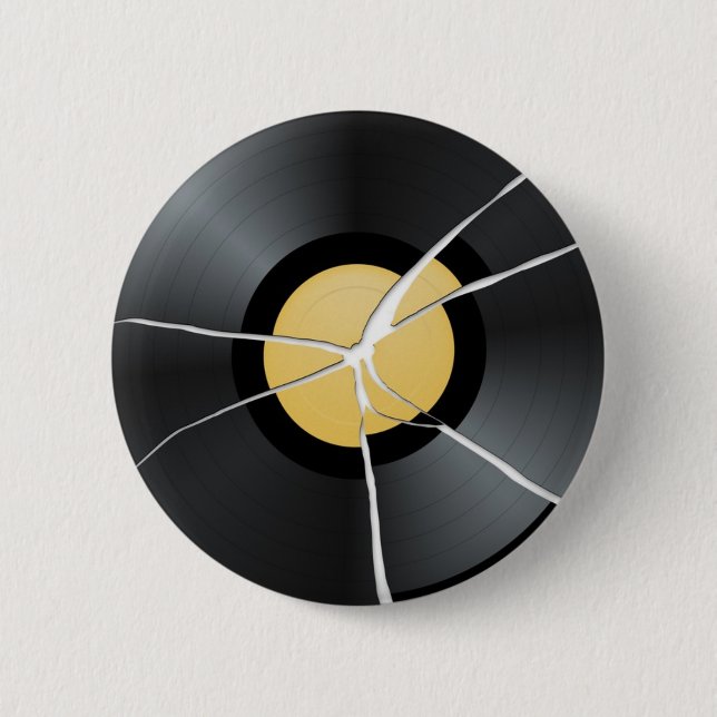 Badge Rond 5 Cm Disque vinyle cassé (Devant)