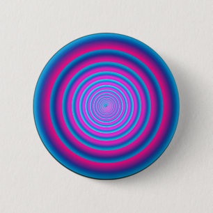 Badge Rond 5 Cm Disque Vortex Circulaire Fou Violet Hypnotique