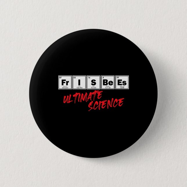 Badge Rond 5 Cm Disques de golf frisbee ultime tableau périodique  (Devant)
