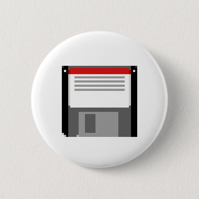 Badge Rond 5 Cm Disquette Pixel art (Devant)