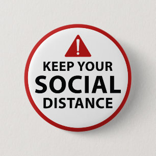 Badge Rond 5 Cm Distance sociale
