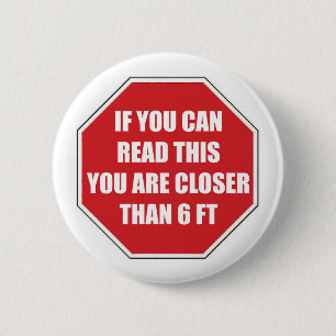 Badge Rond 5 Cm Distance sociale de l'escalier de plus de 2 mètre