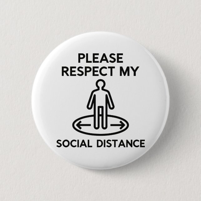 Badge Rond 5 Cm Distances sociales (Devant)