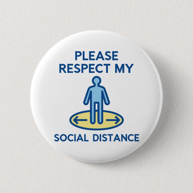 Badge Rond 5 Cm Distances sociales (Devant)