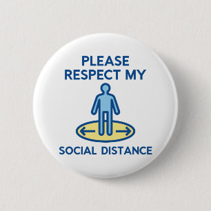 Badge Rond 5 Cm Distances sociales