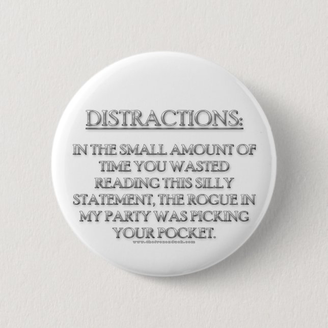 Badge Rond 5 Cm Distractions (Devant)