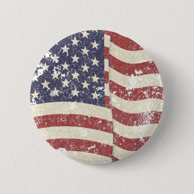 Badge Rond 5 Cm Distressed American Flag (Devant)