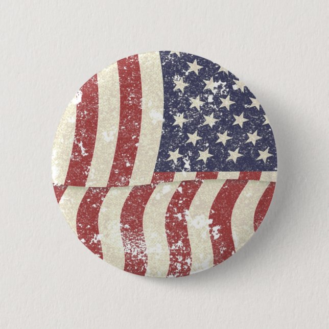 Badge Rond 5 Cm Distressed American Flag - vertical (Devant)