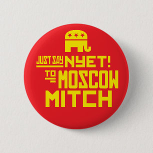 Badge Rond 5 Cm Dites juste NYET à MITCH de MOSCOU