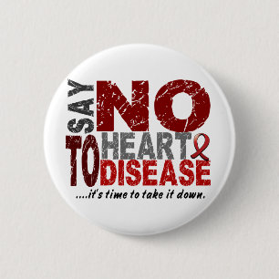 Badge Rond 5 Cm Dites NON à la maladie cardiaque 1