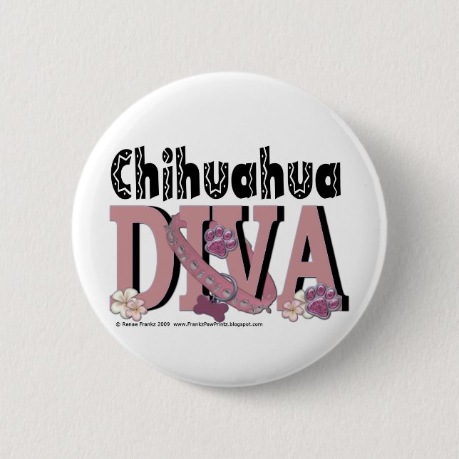 Badge Rond 5 Cm DIVA de chiwawa (Devant)
