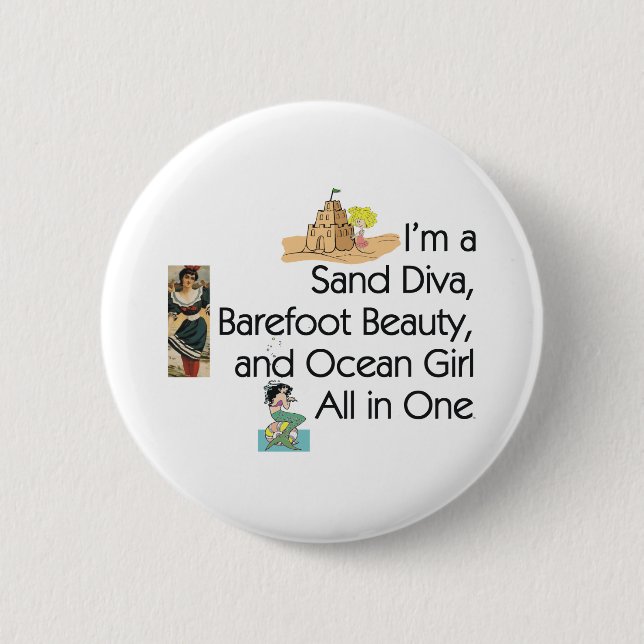 Badge Rond 5 Cm Diva de sable de PIÈCE EN T (Devant)