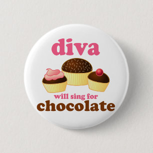 Badge Rond 5 Cm Diva drôle d'opéra