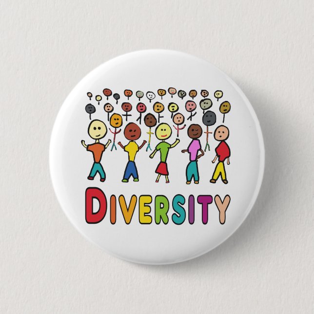 Badge Rond 5 Cm Diversité (Devant)