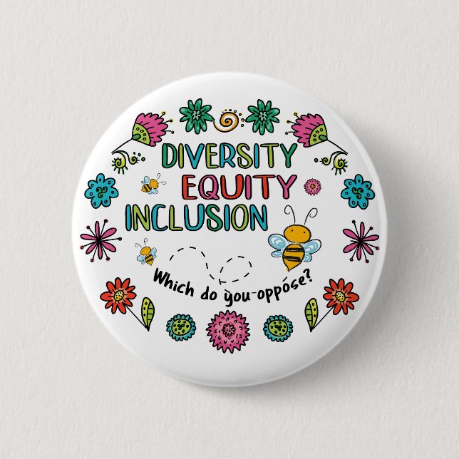 Badge Rond 5 Cm Diversité Équité Inclusion (Devant)