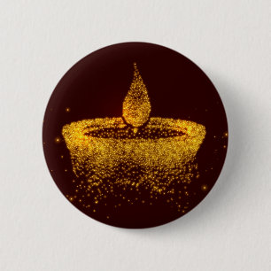 Badge Rond 5 Cm Diwali Sparkle Diya
