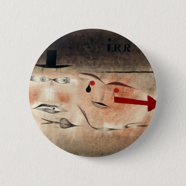 Badge Rond 5 Cm Dix-sept, fou (1923) par paul klee (Devant)