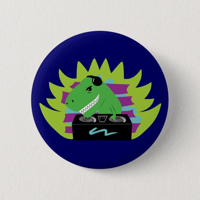 Badge Rond 5 Cm Dj-asaurus Rex (Devant)