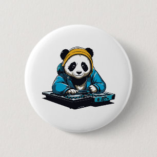 Badge Rond 5 Cm DJ Kawaii Panda
