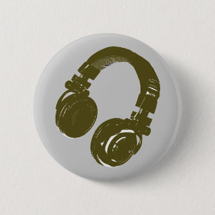 Badge Rond 5 Cm DJ musique design