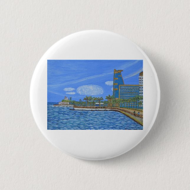 Badge Rond 5 Cm Djeddah arabie saoudite (Devant)