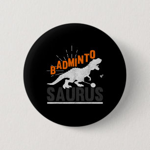 Badge Rond 5 Cm Dminto Saurus Rex Birdie Shuttle Dinosaure Dminton