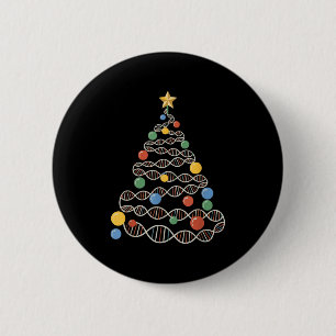 Badge Rond 5 Cm Dna Helix sapin de Noël Scientifique Biologie Scie