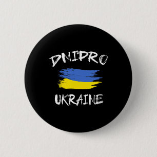 Badge Rond 5 Cm Dnipro Ukraine Souvenir Drapeau du pays ukrainien