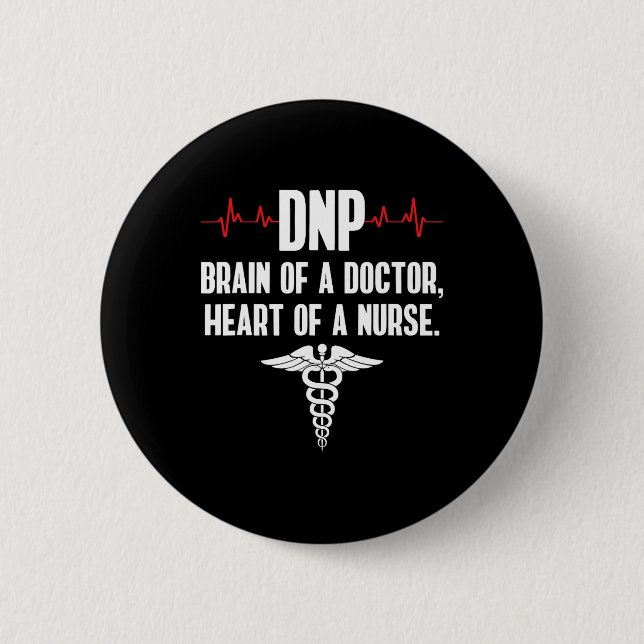 Badge Rond 5 Cm Dnp Docteur De Pratique En Infirmière Cerveau Rn I (Devant)