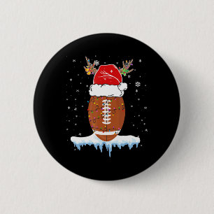 Badge Rond 5 Cm Do Christmas Football Santa Hat Merry Xmas Footbal