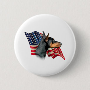 Badge Rond 5 Cm Doberman Pinscher