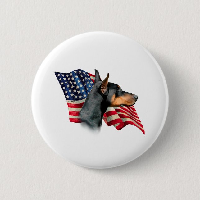 Badge Rond 5 Cm Doberman Pinscher (Devant)