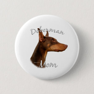 Badge Rond 5 Cm Doberman Pinscher (rouge) Maman 2