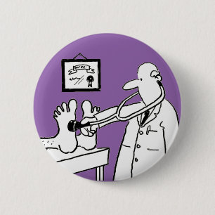 Badge Rond 5 Cm Docteur avec pied de contrôle de stéthoscope