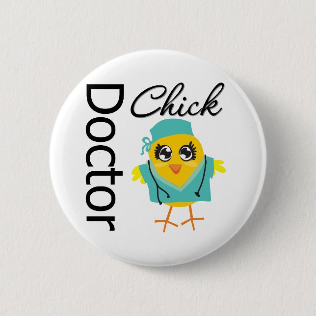 Badge Rond 5 Cm Docteur Chick (Devant)