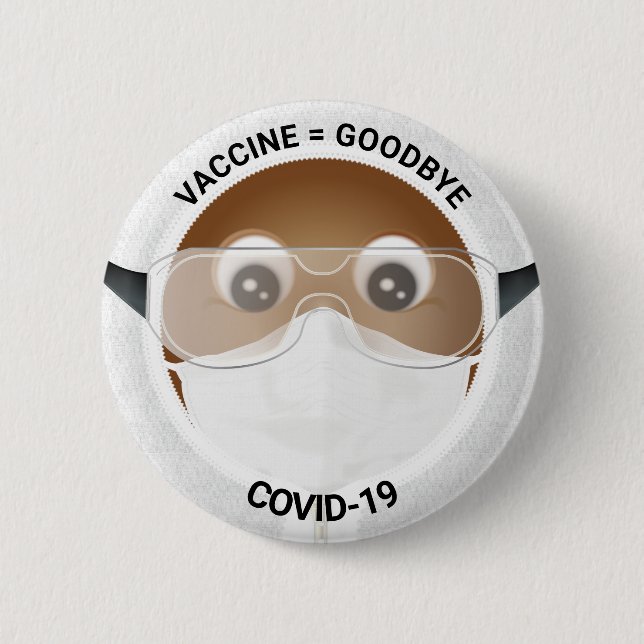 Badge Rond 5 Cm Docteur Emoji| Afro-Américains (Devant)
