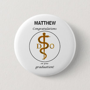 Badge Rond 5 Cm Docteur en ostéopathie Diplôme Félicitations