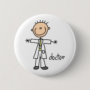 Badge Rond 5 Cm Docteur Stick Figure