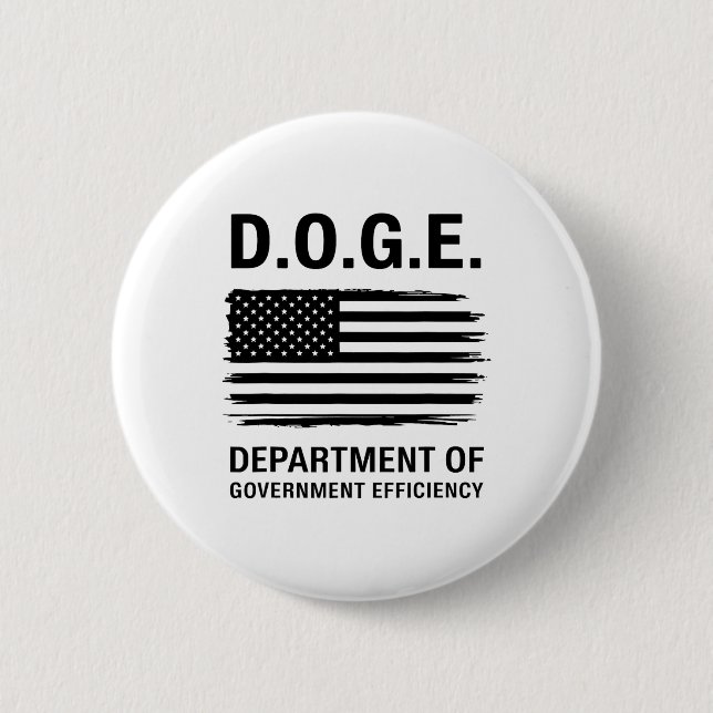 Badge Rond 5 Cm Doge Ministère De L'Efficacité Du Gouvernement 4 (Devant)