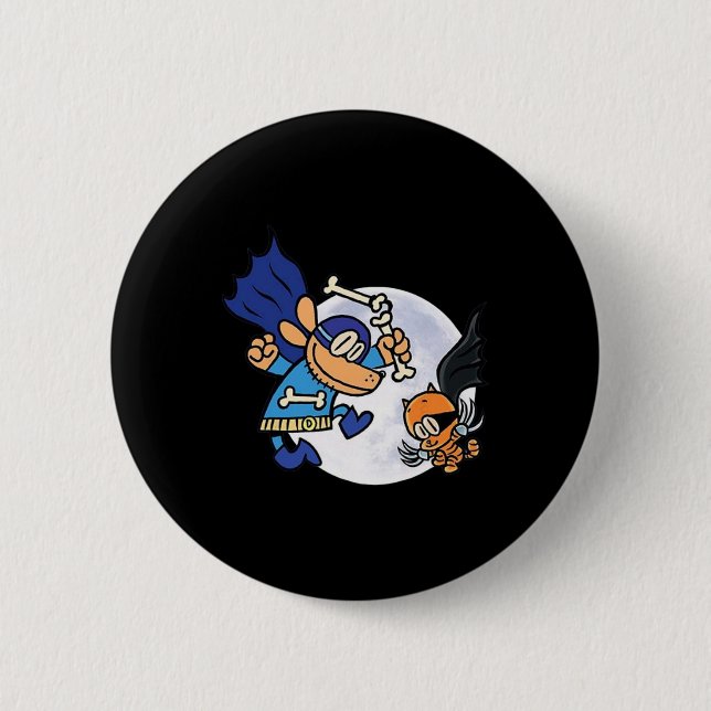 Badge Rond 5 Cm Dogman Et Chat Essentiels Pour Enfant (Devant)
